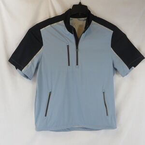 Above the Links Elite Performance Mens 1/4 Zip Golf Windbreaker Blue Black Large